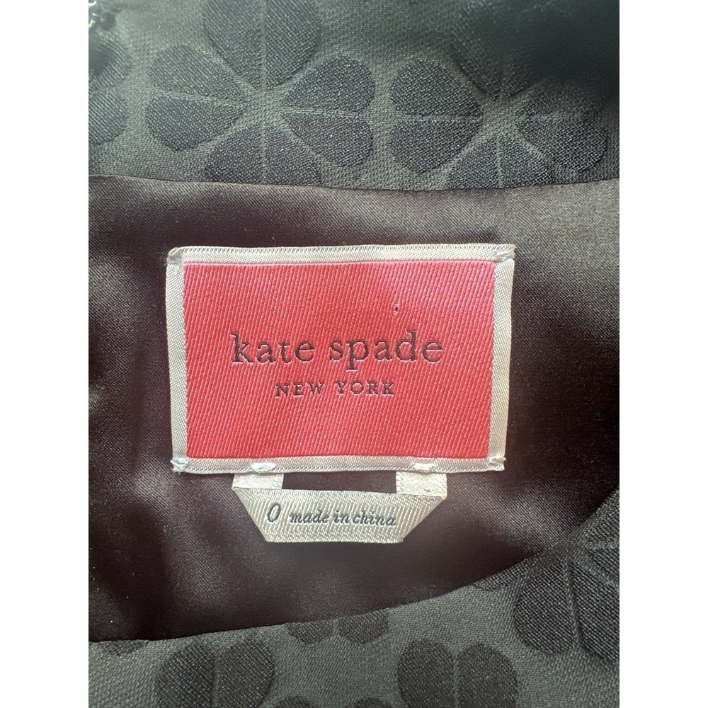 Kate Spade A-line Size 0 jacquard dress Black - Picture 7 of 11